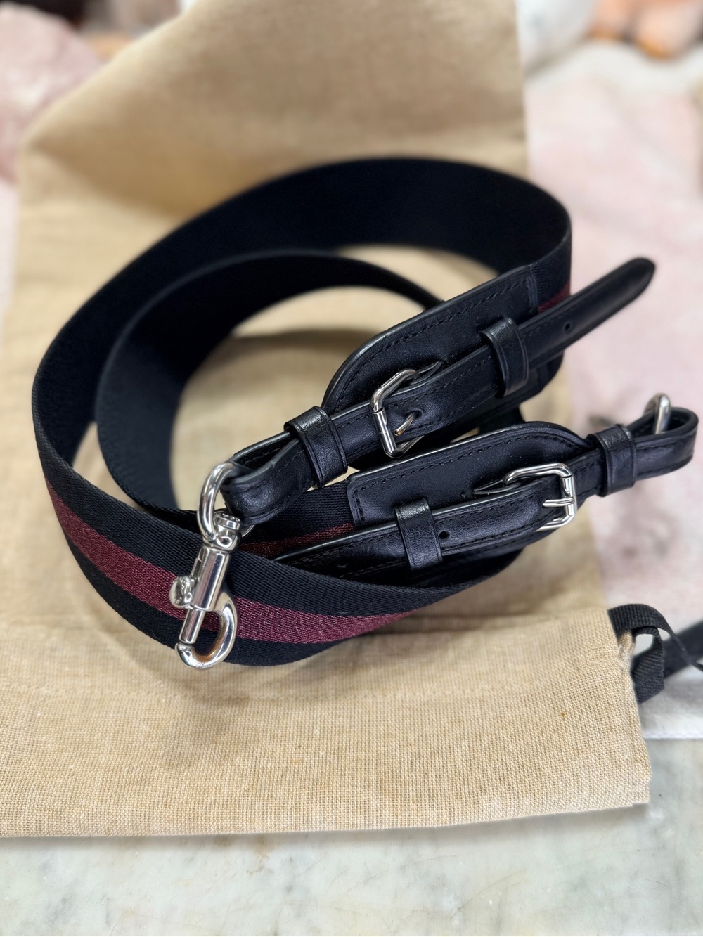 Replacement strap Coach Jes Baguette in Buffalo Plaid Canvas